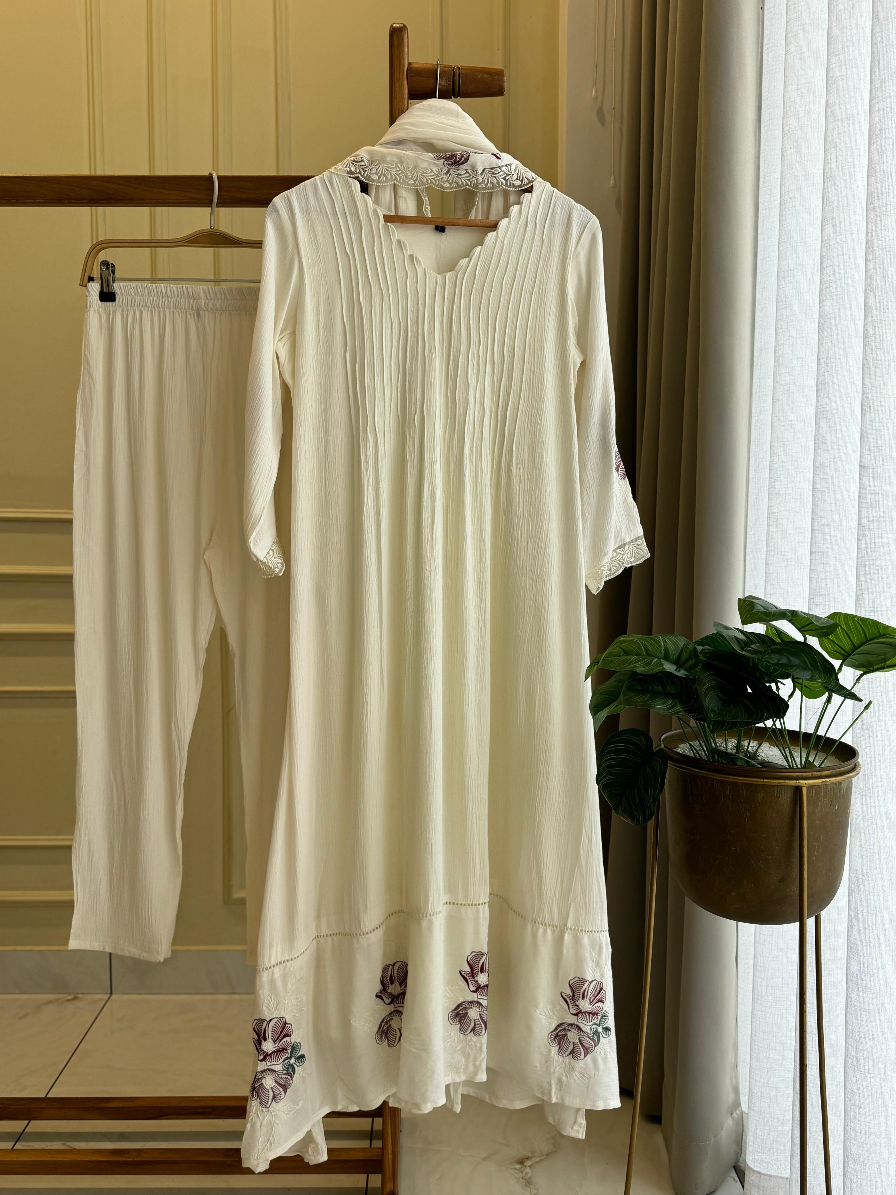 Rayon Anarkali Pleated Suit