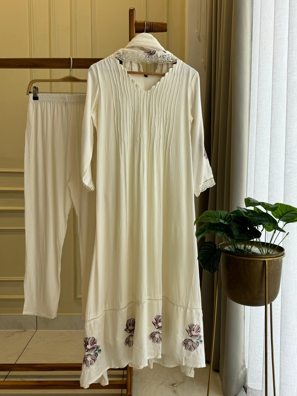 Rayon Anarkali Pleated Suit