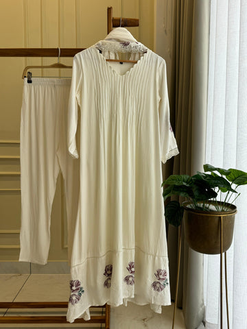 Rayon Anarkali Pleated Suit