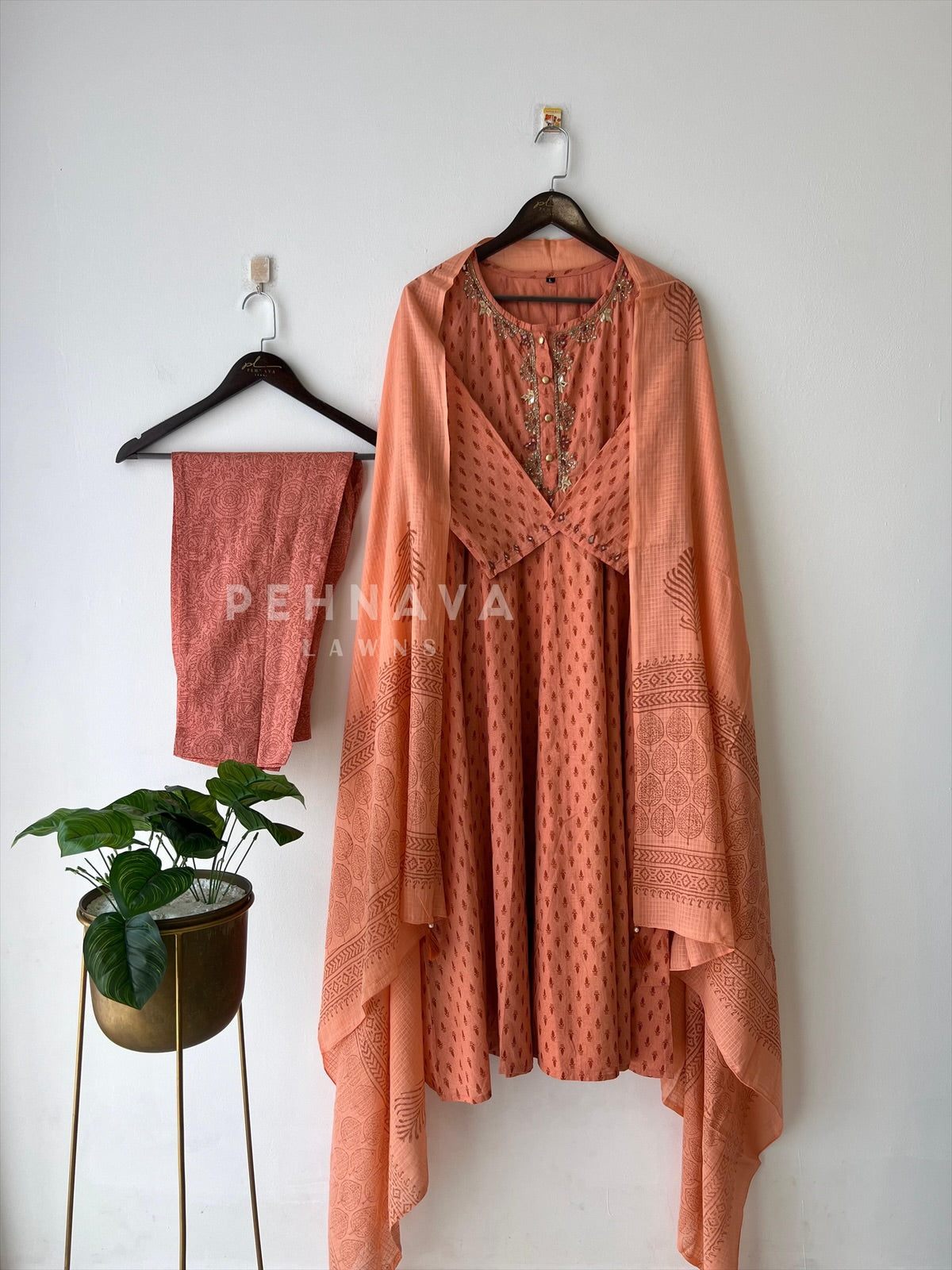 Panel Cut Cotton Suit