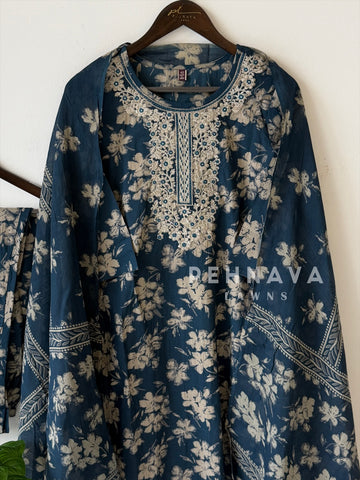 Floral Embroidery Suit Set-18233