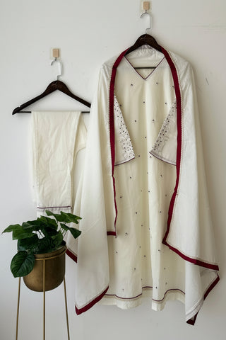 French Knot detailed Suit Set - Pehnava Lawns