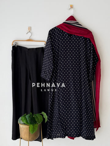 Polka Dot Printed Three Piece Set 6213