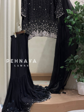 Premium Sequins Sharara Suit