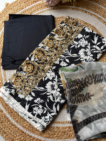 Khaadi Unstitched embroidered Lawn suit-7937