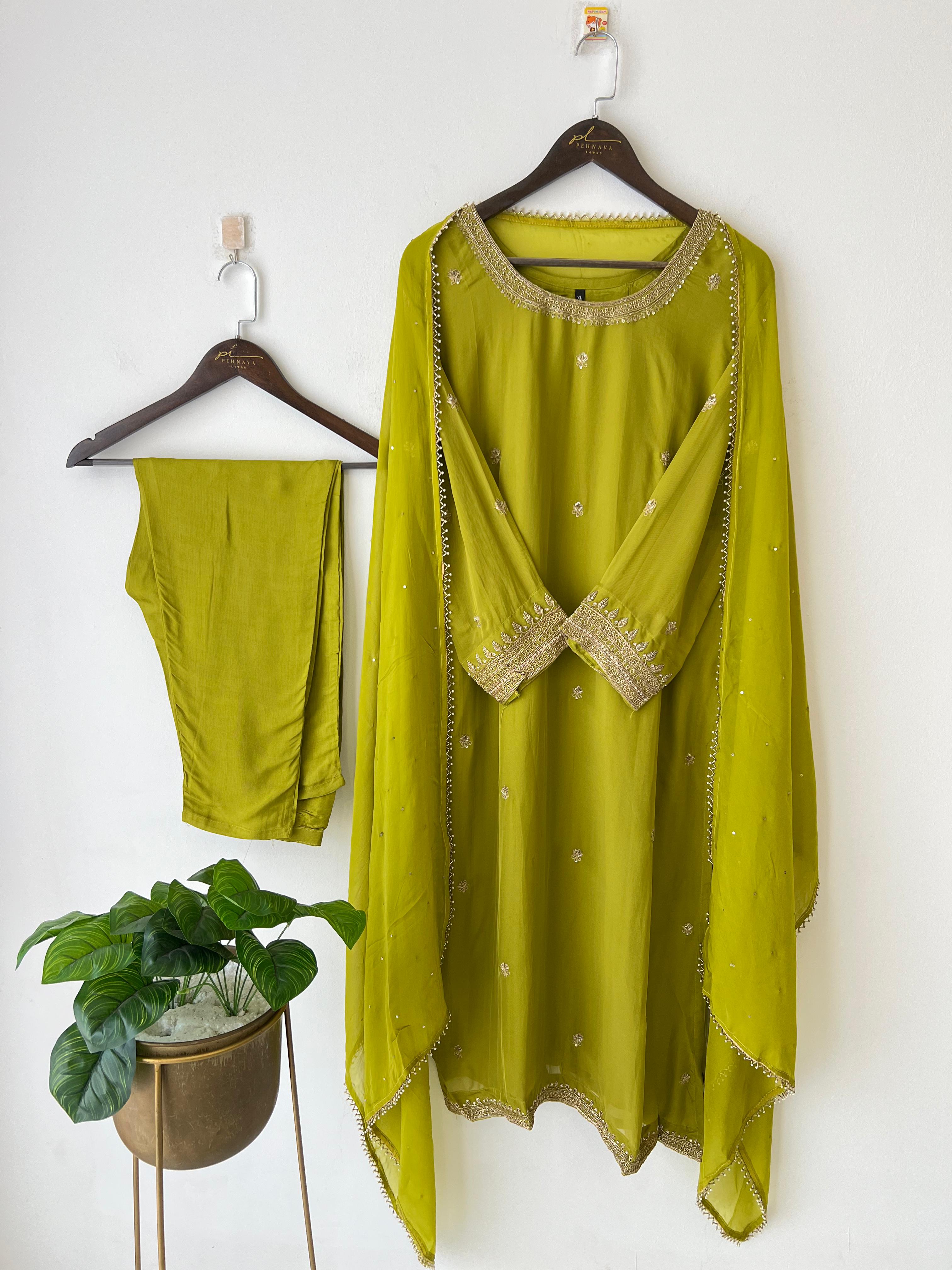 Viscous organza handworked suit-with color options RR-220 - Pehnava Lawns