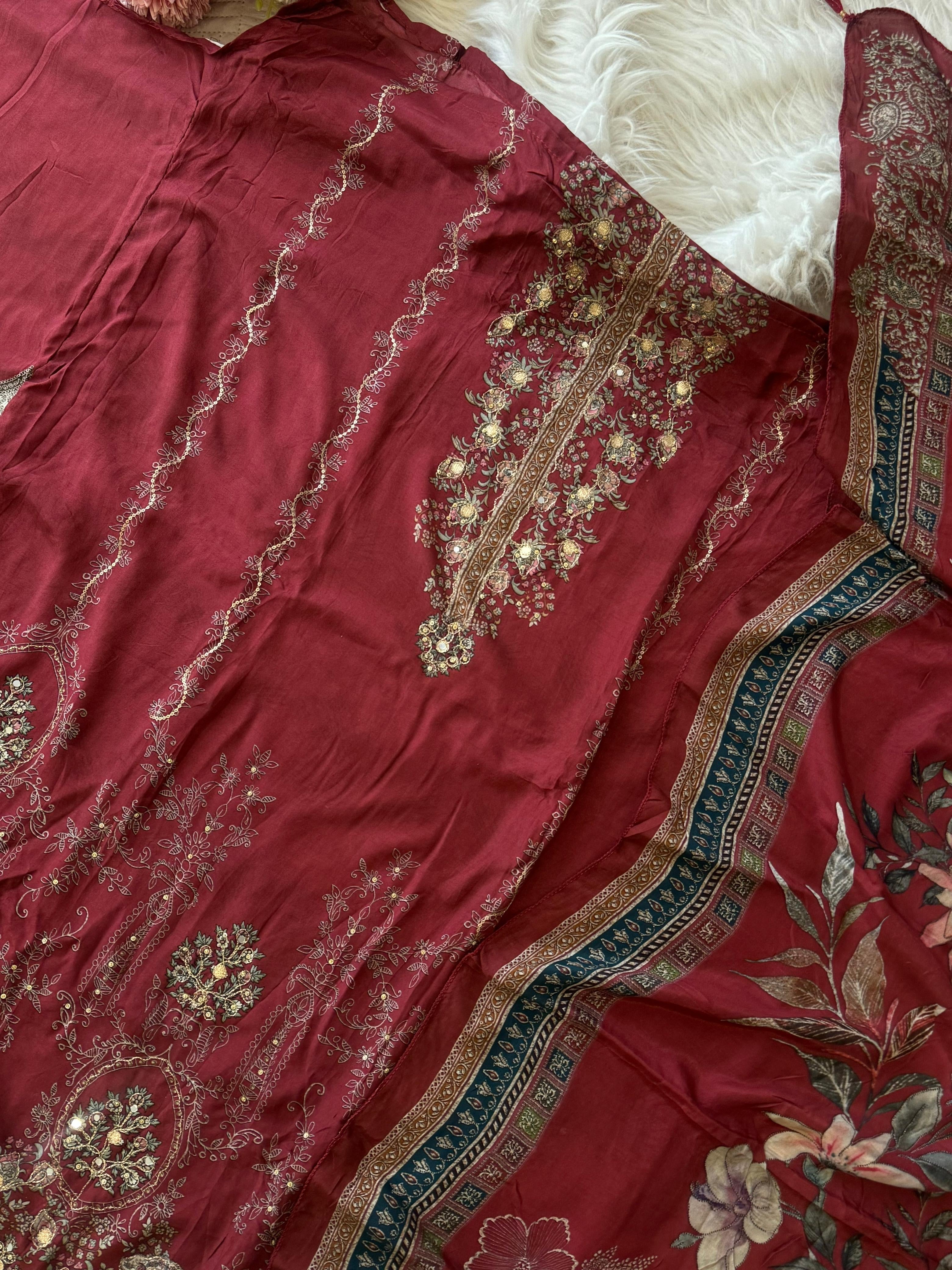 Premium viscous muslin suit-246