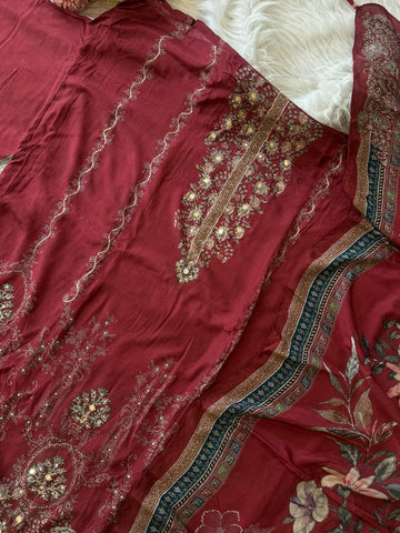 Premium viscous muslin suit-246