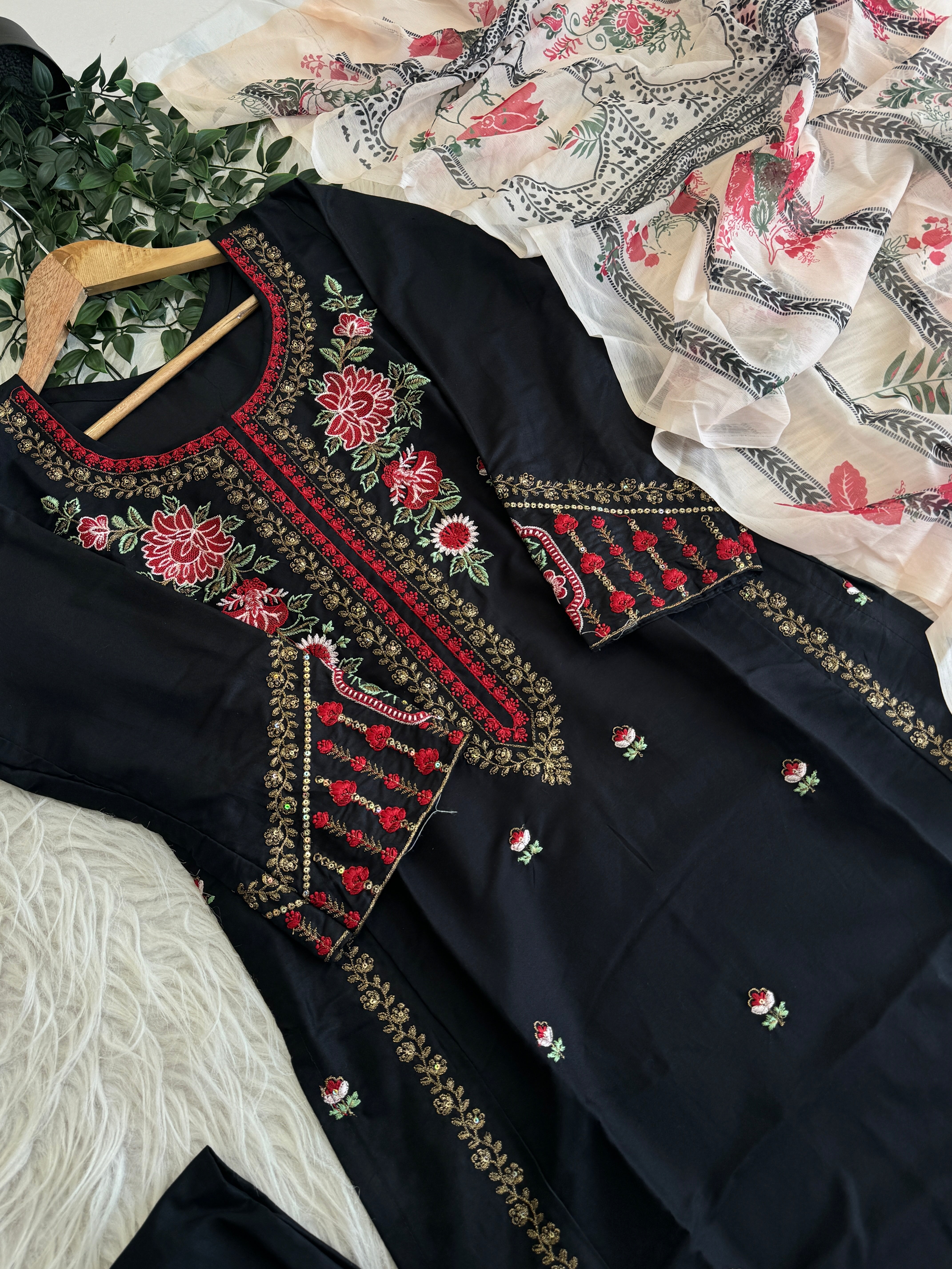 Semistitched Rayon Embroidered Suit - Pehnava Lawns