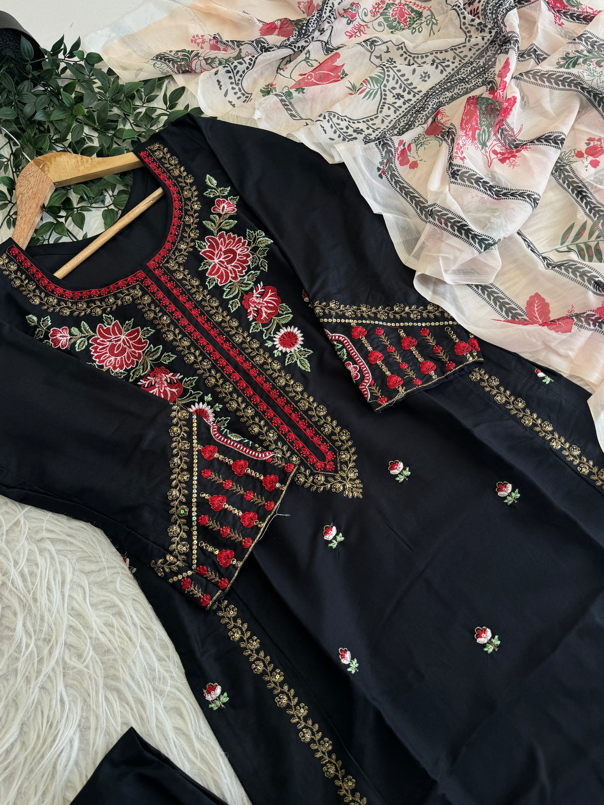 Semistitched Rayon Embroidered Suit - Pehnava Lawns