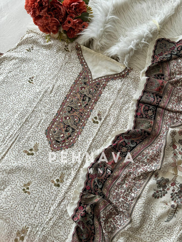 New Premium Black&White Muslin Suit-296