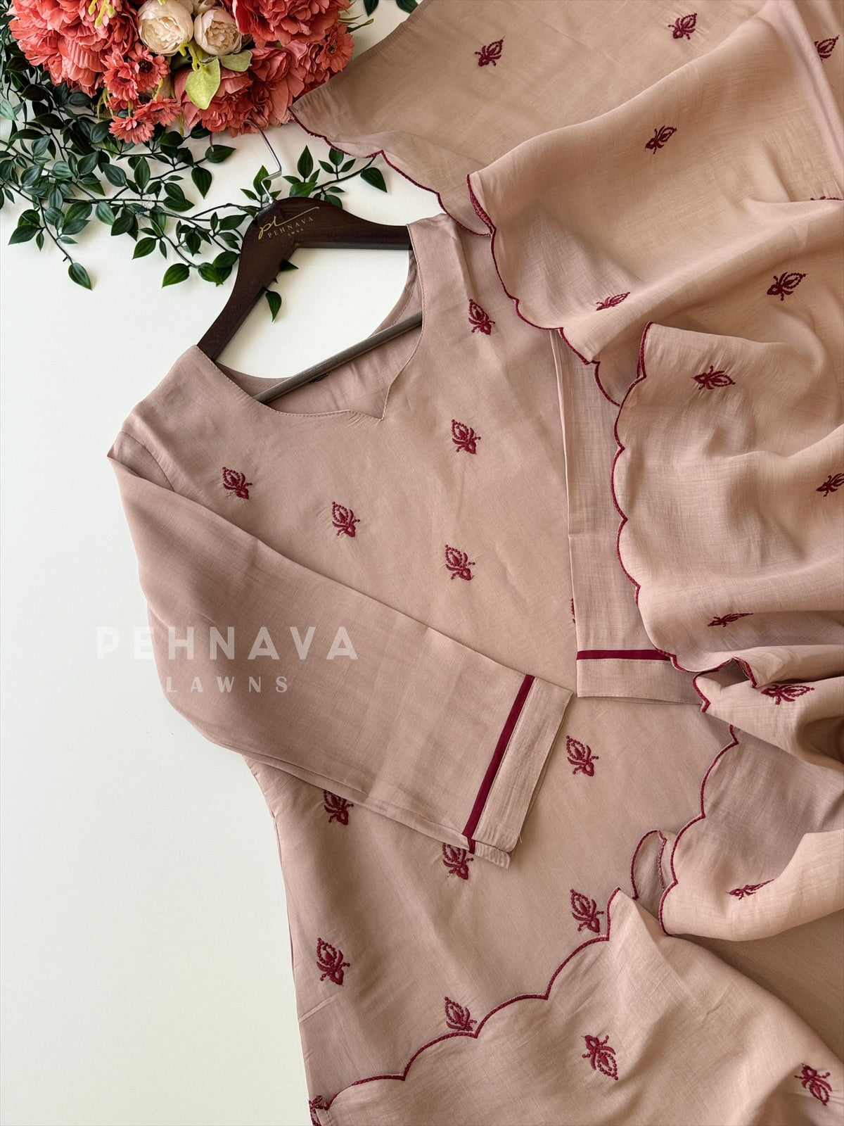 Chanderi  Embroidered Suit 12693