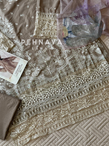 Embroidered Semi Stitched Suit-4175
