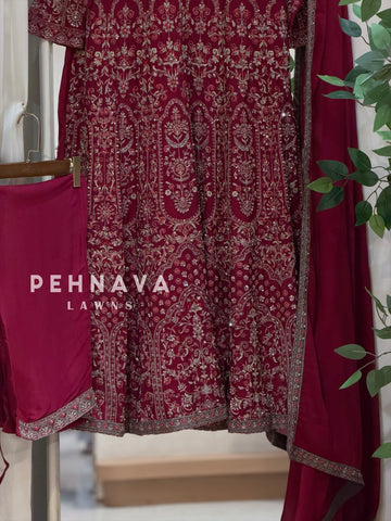 Heavy Embroidered Anarkali Attire