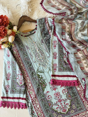 Paki Printed casual suit with dupatta-AZ-1393 - Pehnava Lawns