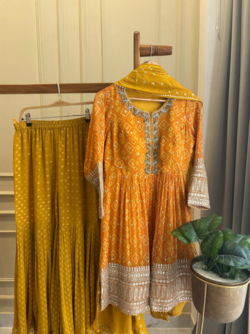 Handworked Peplum Sharara Suit