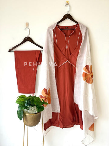 Cotton Flower Print Suit-No.3