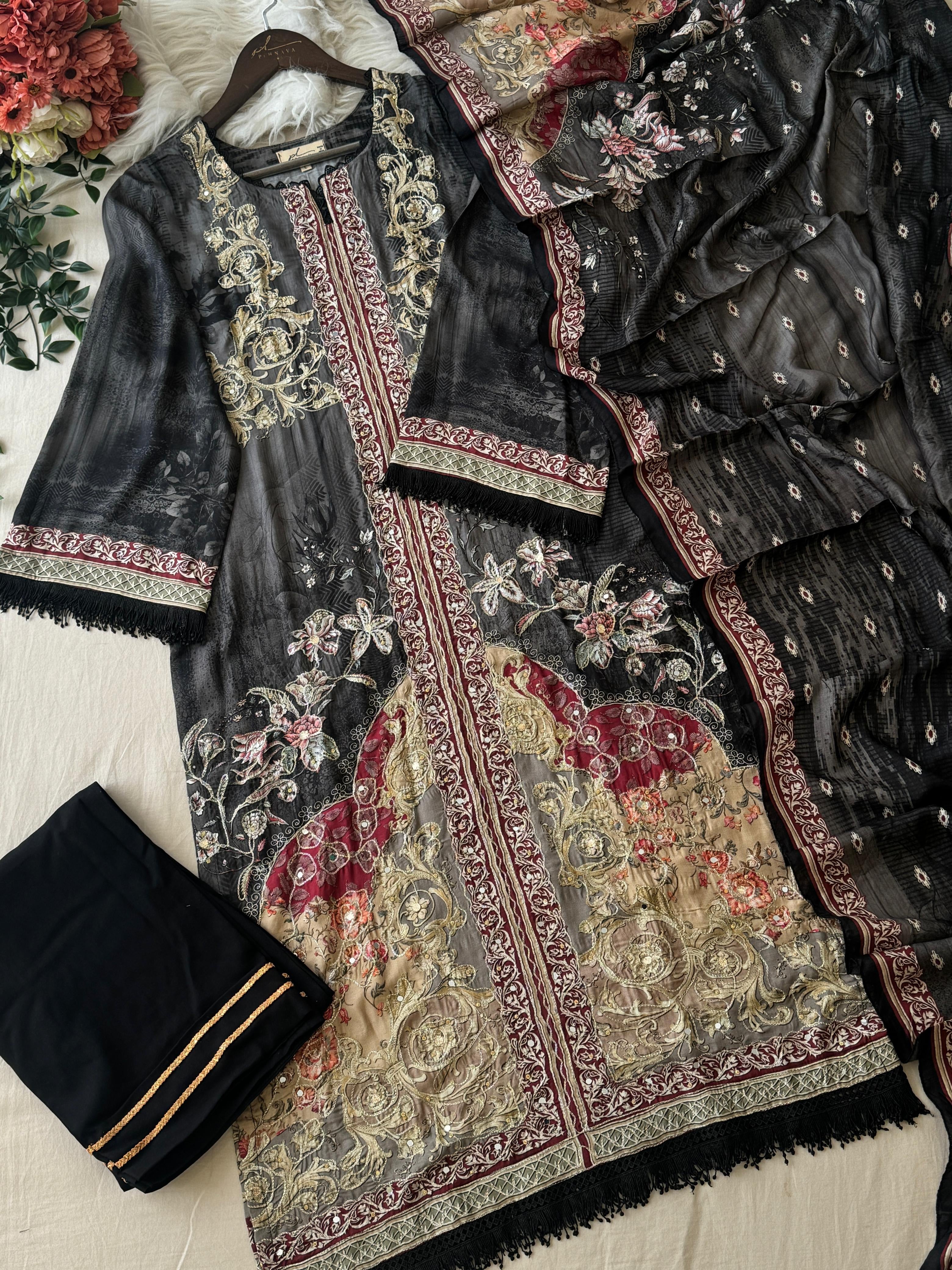 Muslin Unstitched Suit-KT-336 - Pehnava Lawns