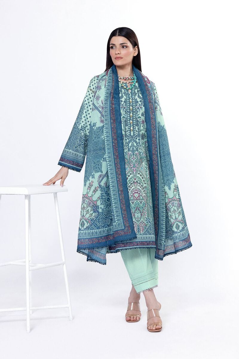 Khaadi Unstitched Printed Lawn suit-0114
