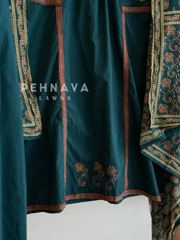 Printed Yoke Panel Suit Set 204