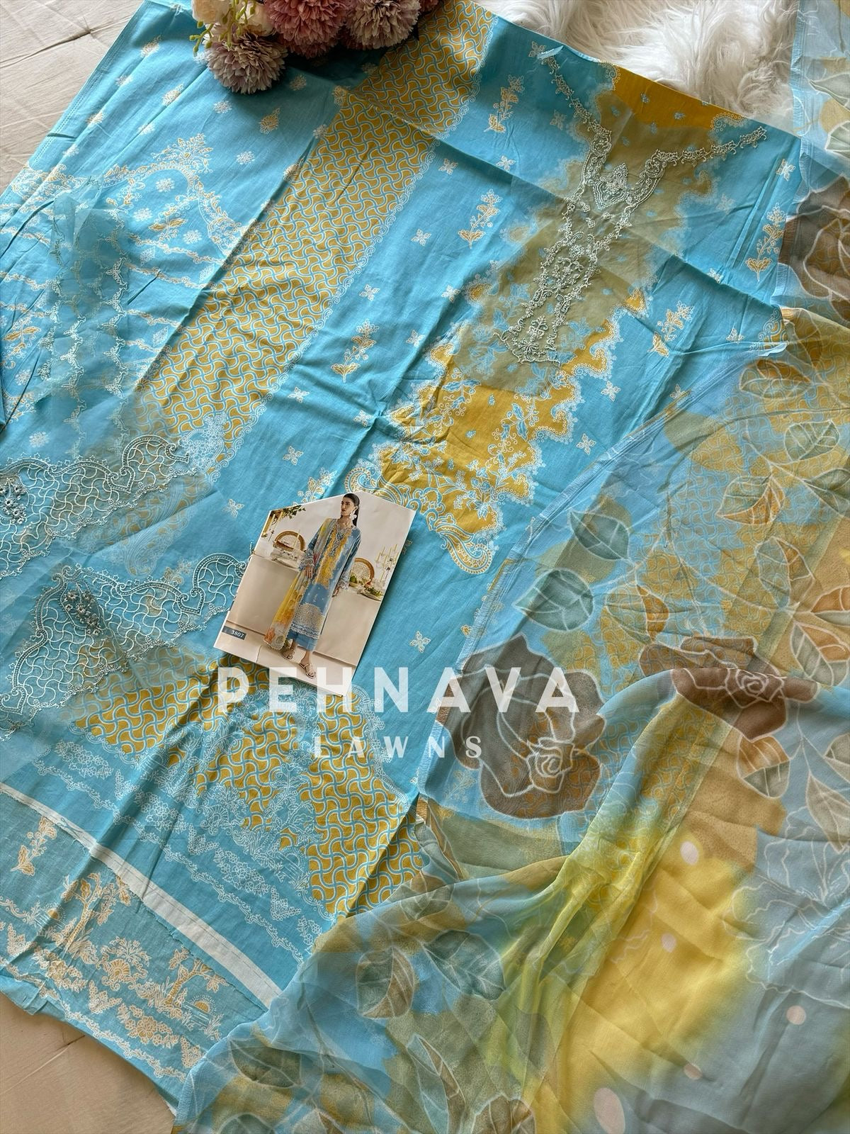 Trendy Pakistani Wear Featuring Embroidery Patches-3807