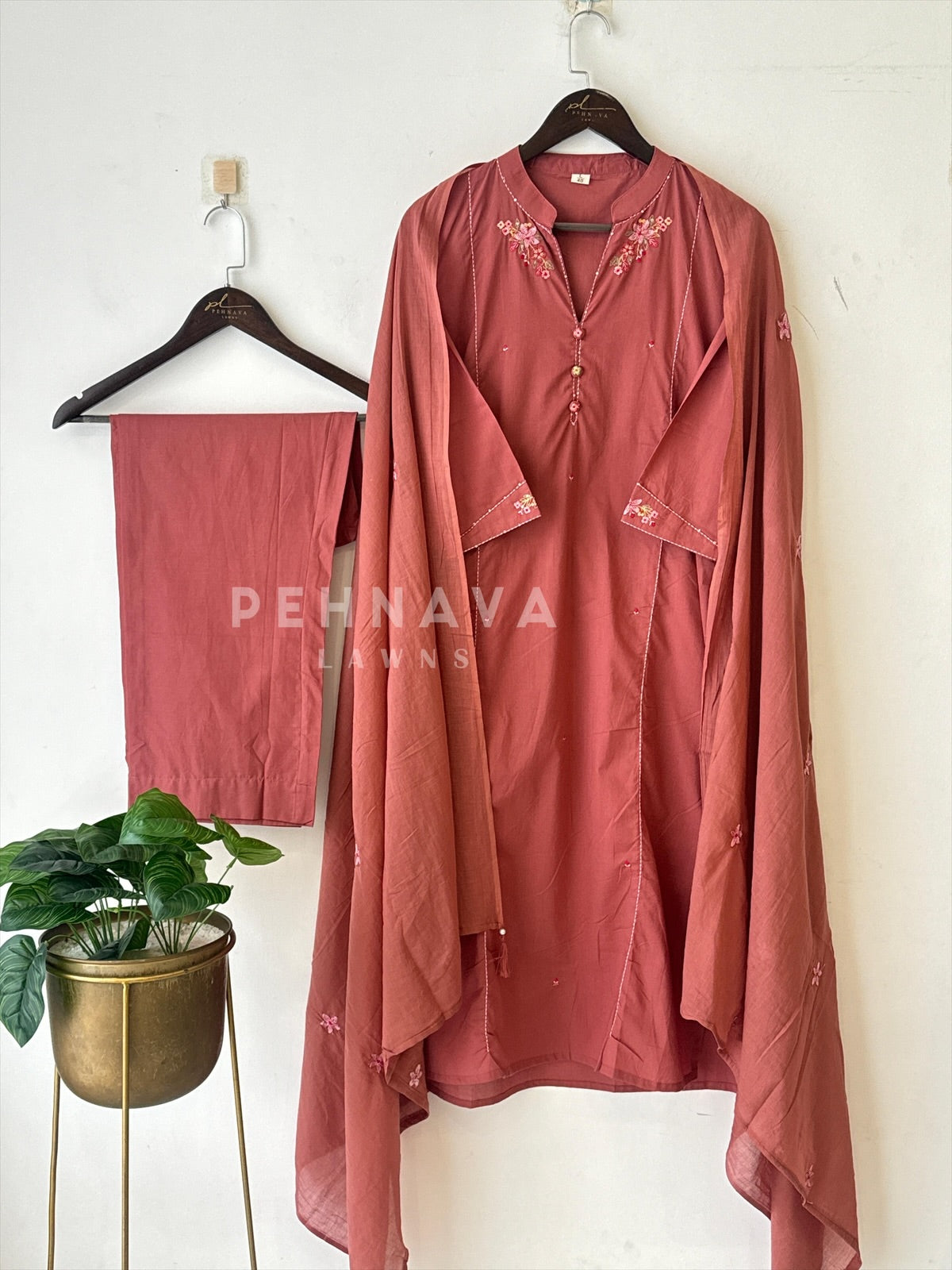 Embroidered Cotton Casual Suit-3028 - Pehnava Lawns