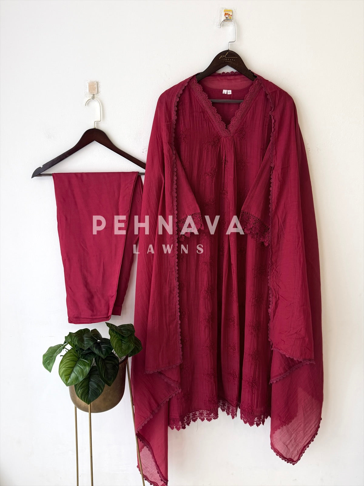 Chanderi Embroidered Suit-17461