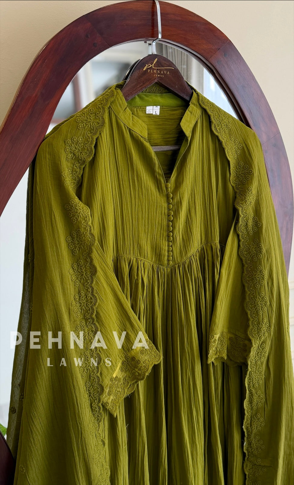 Lace-Trimmed Kurta Set-6404
