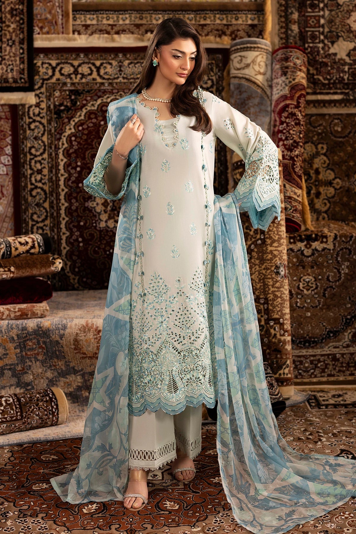Adan’s Chenille premium unstitched suit-D05 - Pehnava Lawns