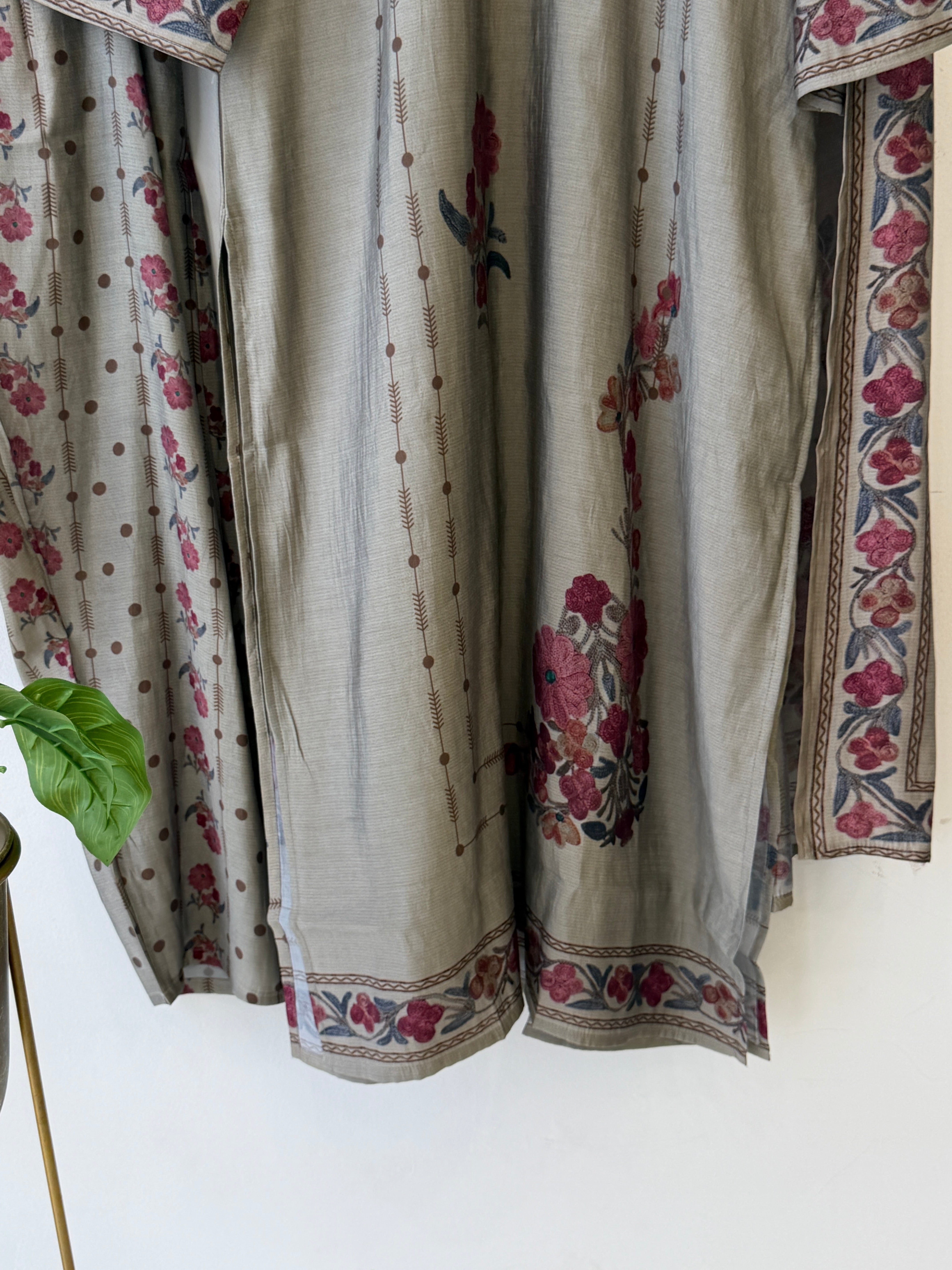 Floral Printed Muslin Three-Piece Set-20839