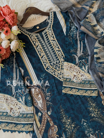 Signature Embroidered Lawn Unstitched Suit 1532B