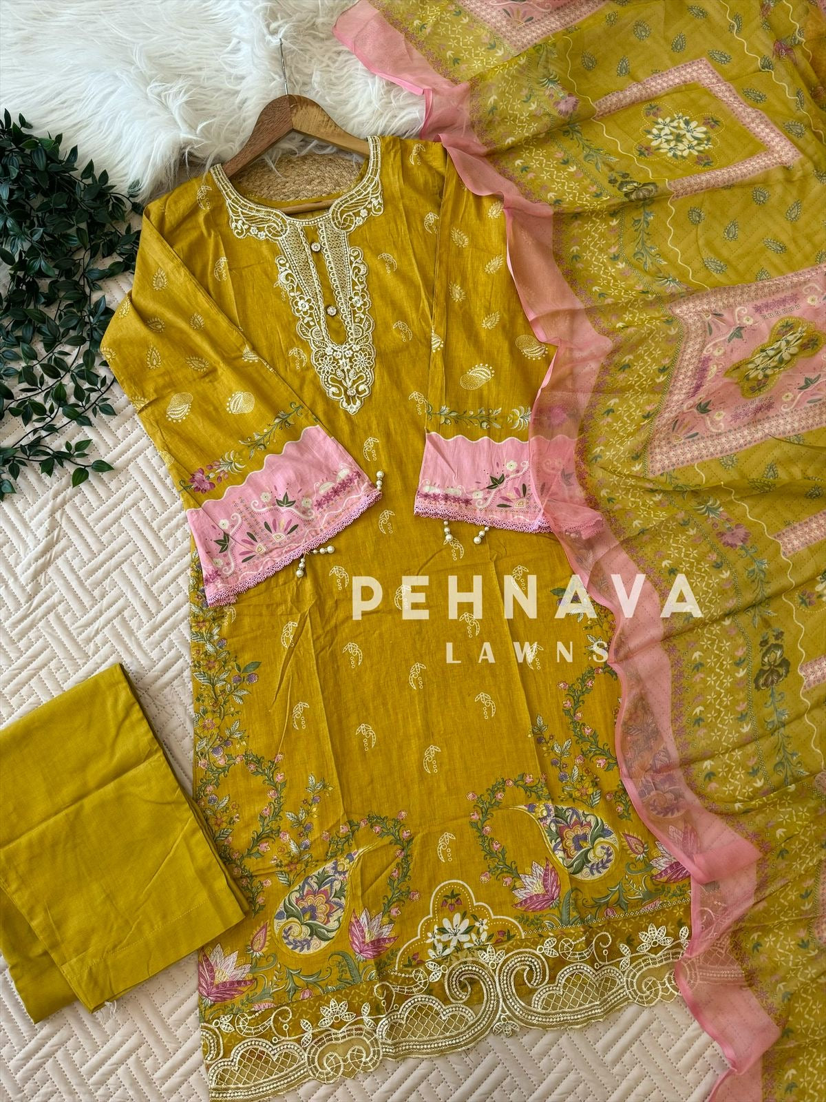 Yellow Suit Featuring White Patches-1297