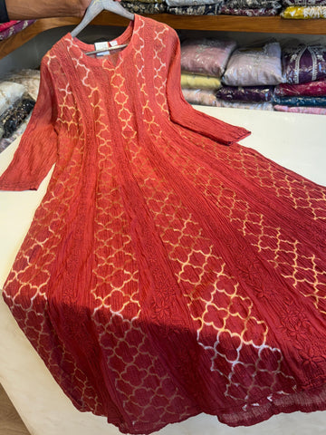Authentic chikankari Anarkali-Kurta - Pehnava Lawns
