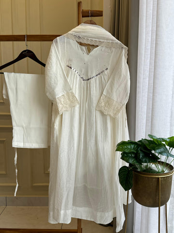 Pleated Mulchanderi Anarkali