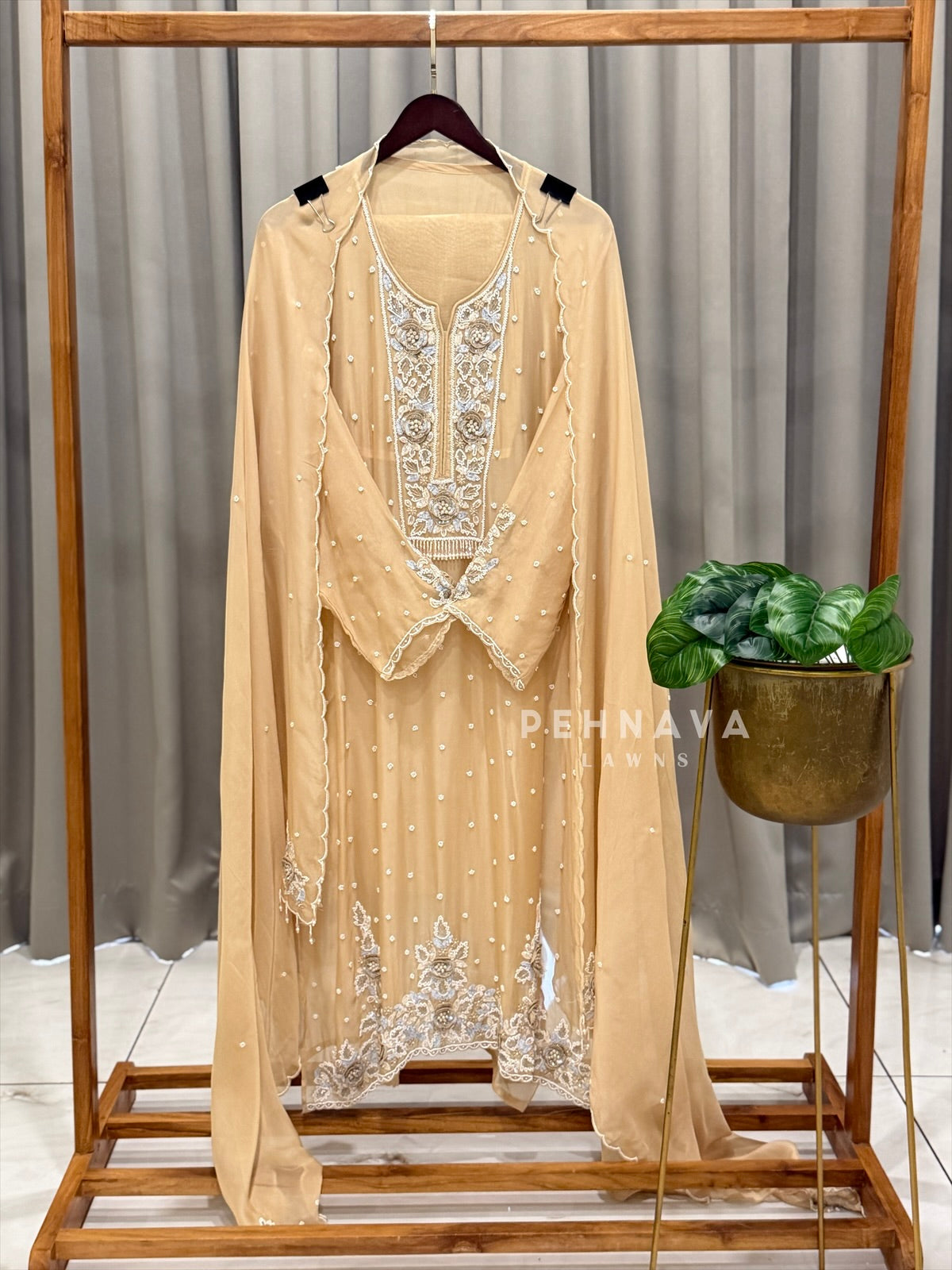 Premium HeavyHandwork led Semi-Stitched Suit