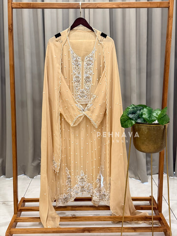 Premium HeavyHandwork led Semi-Stitched Suit