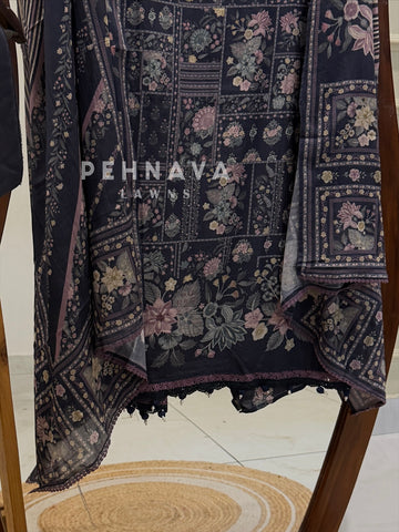Floral Printed Unstitched Suit C-18