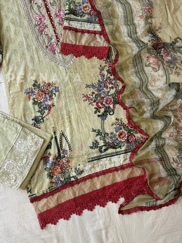 Cotton Lace Detail Suit Set-1488 - Pehnava Lawns