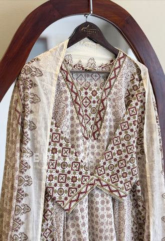 Block Print Flared Suit Set 11081-84