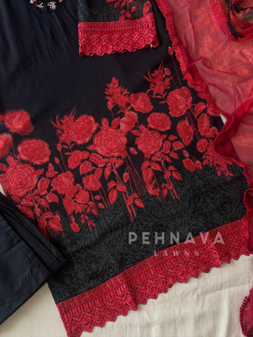 Lace Detailed Pakistani Suit-AZ-1115 - Pehnava Lawns