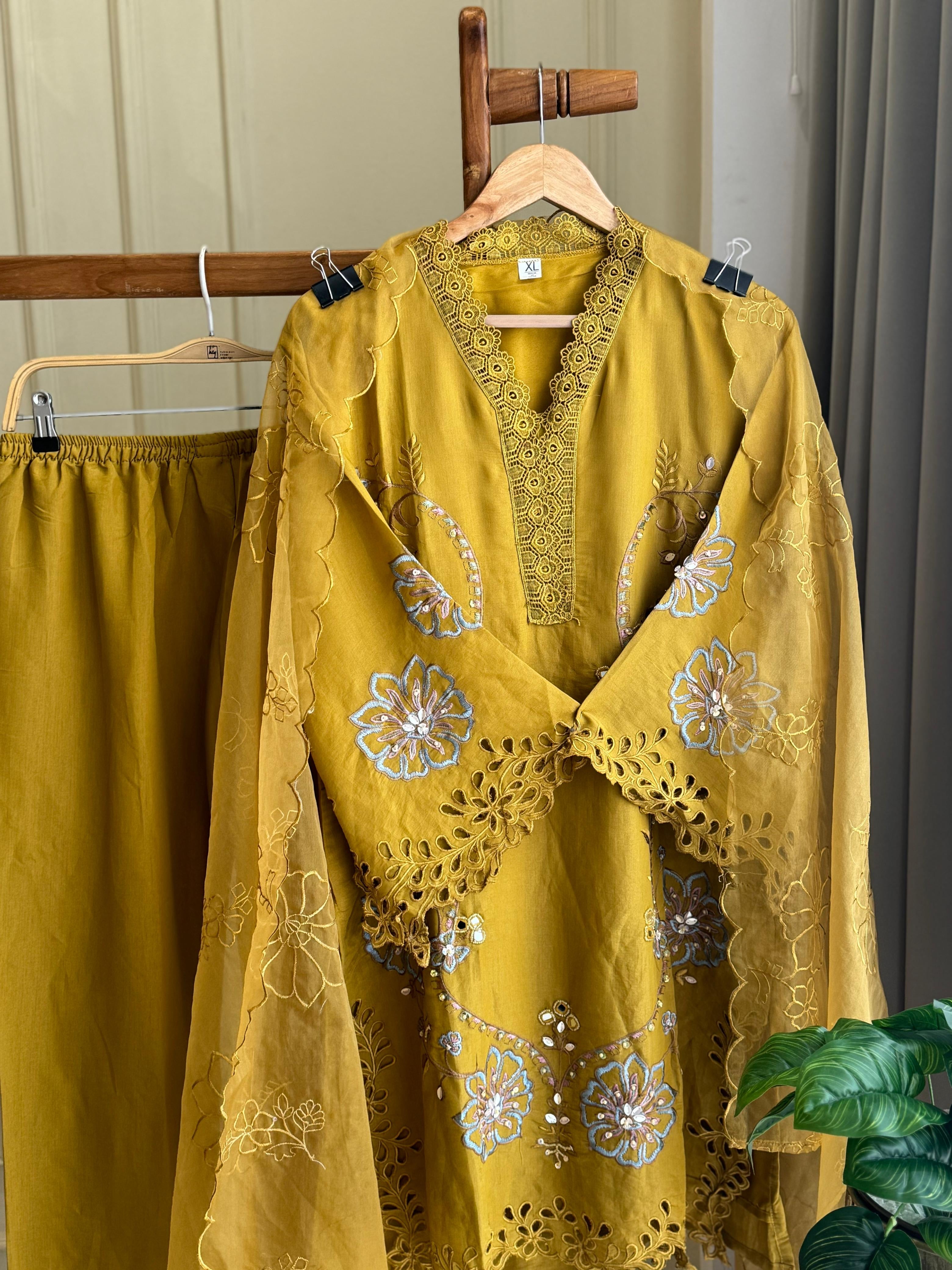 Lace Trimmed Tunic Salwar Set