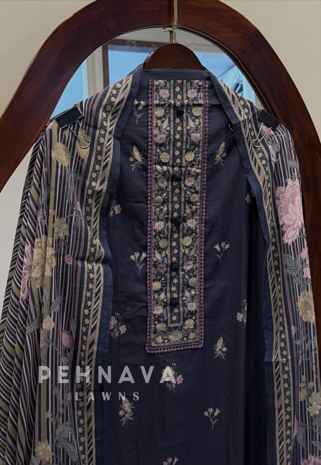 Floral Printed Unstitched Suit C-18