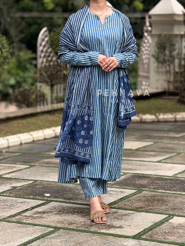 Floral Embroidered Yoke Suit Set
