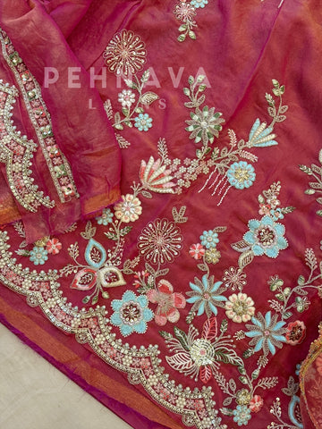 Organza Tissue Handworked Suit - Pehnava Lawns