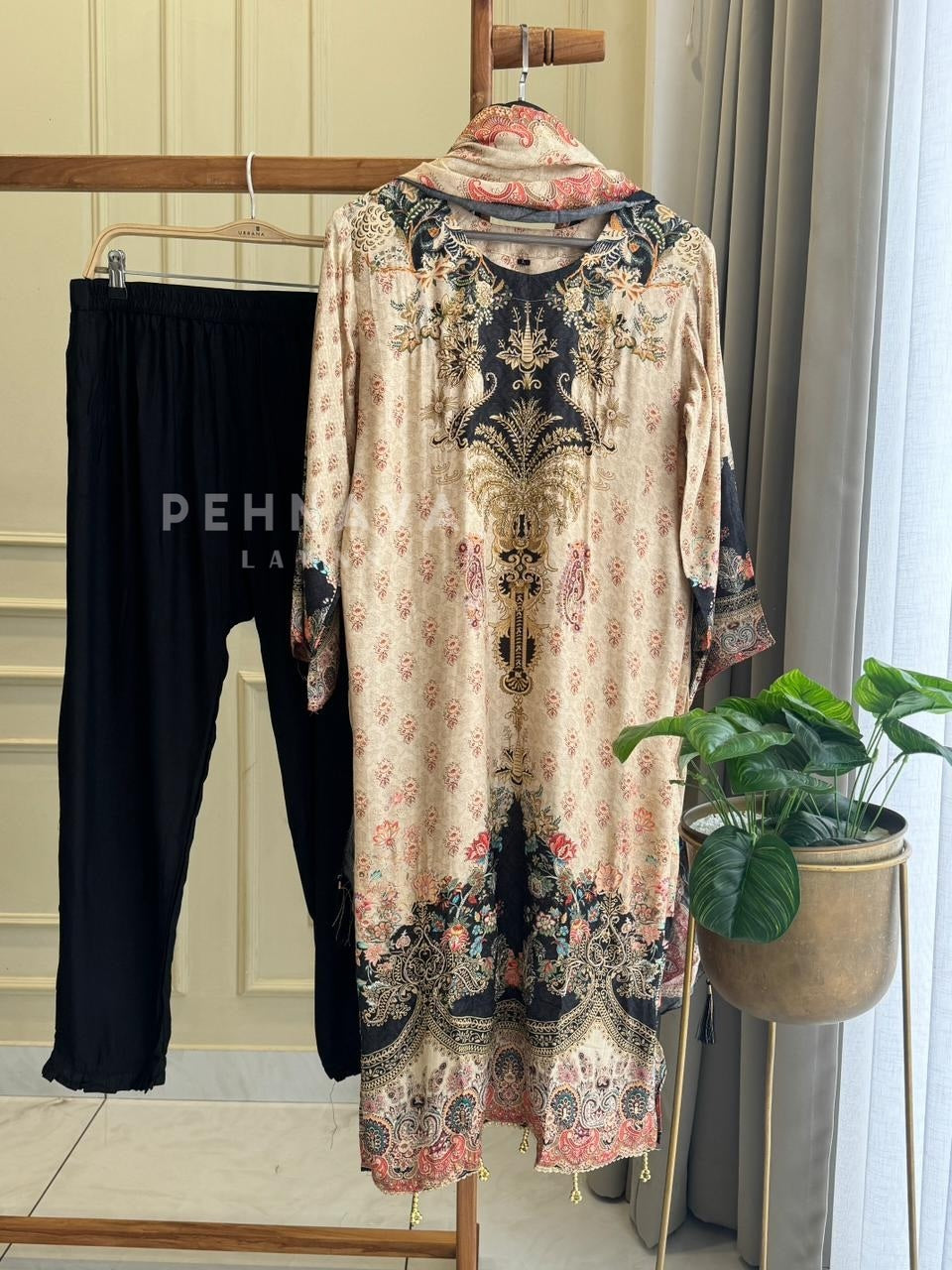 Printed Muslin Suit Set-306