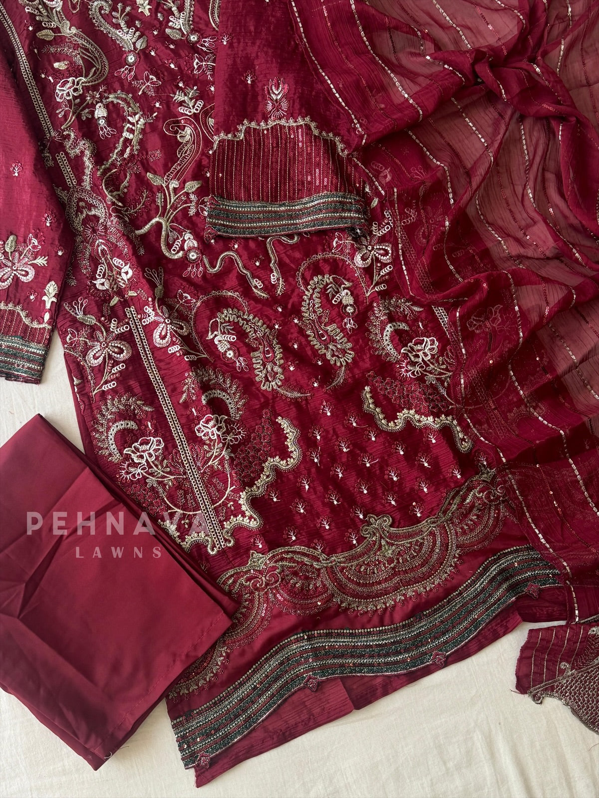 Heavy Embroidery Chiffon Suit
