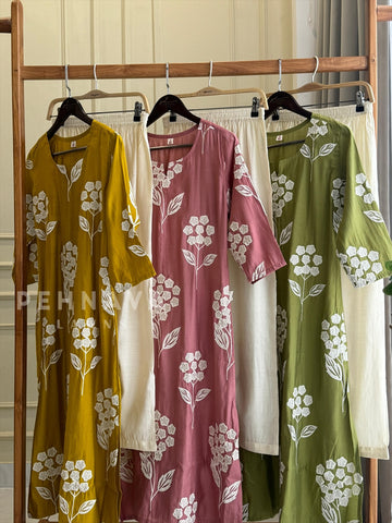 Imported Fabric Floral Suit Set - Pehnava Lawns