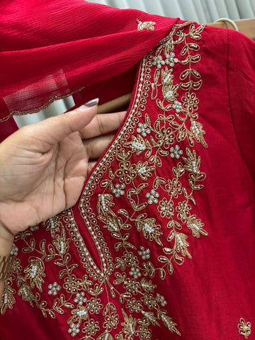 Premium Partywear with Golden Embroidery