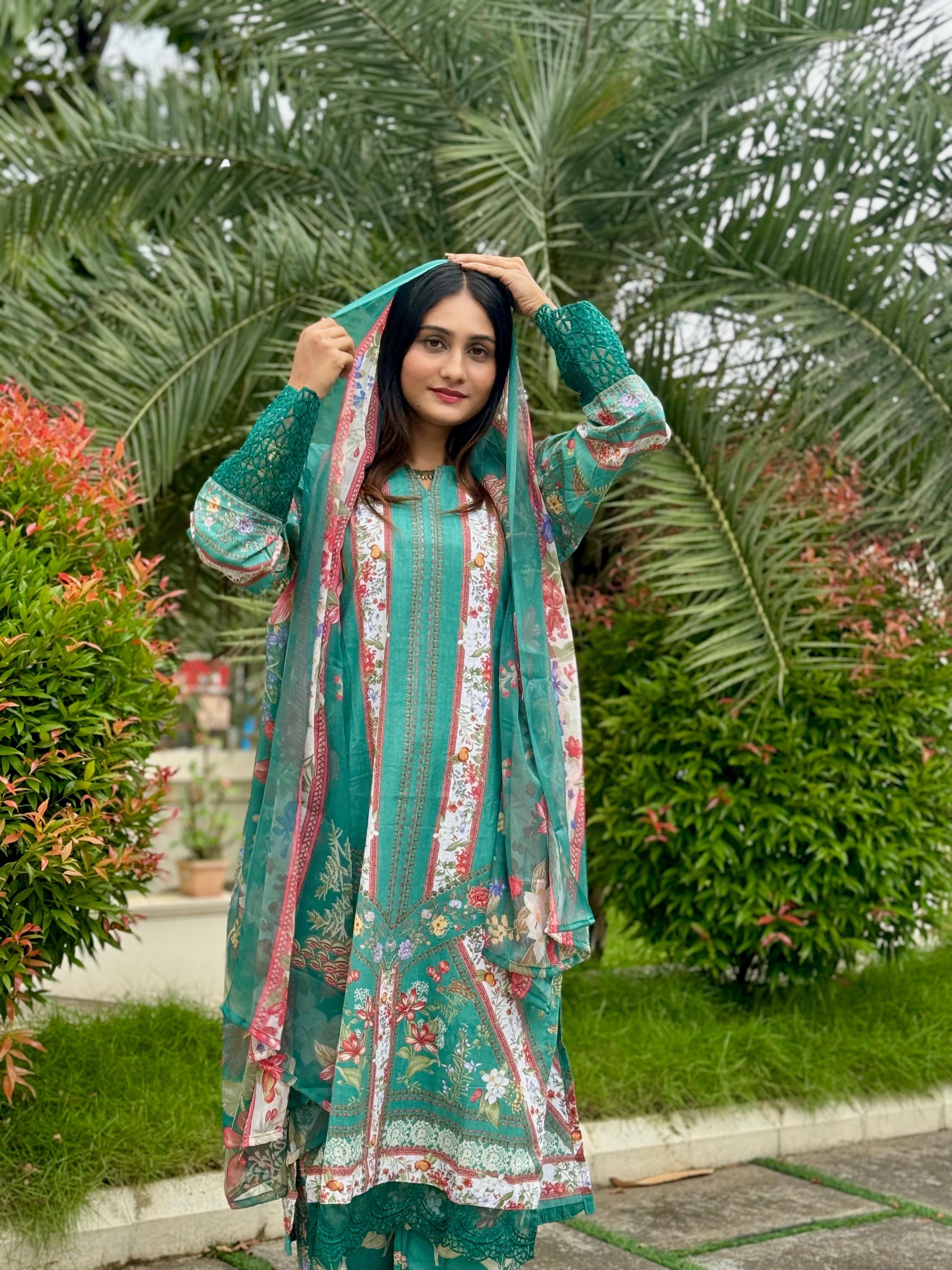 Floral Patterned Casual Pak-Suit-3