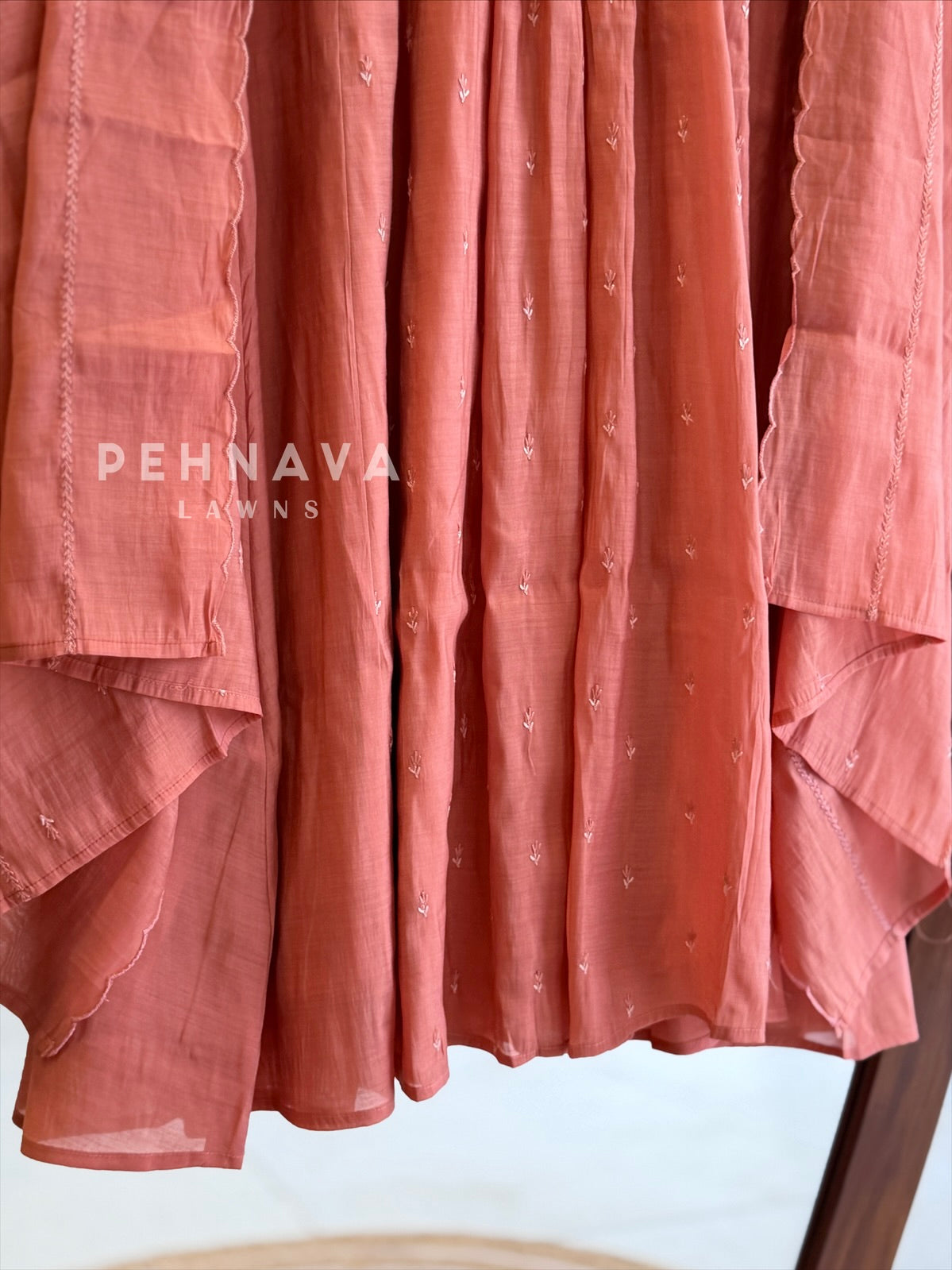 Floral Yoke Pleated Suit Set 19259